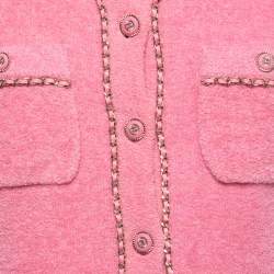 Chanel Pink Terry Chain Link Accent Jacket M
