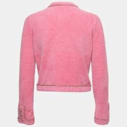 Chanel Pink Terry Chain Link Accent Jacket M