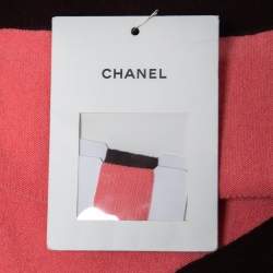 Pre Owned Chanel Pink & Plum Cashmere Cropped Knit Top M