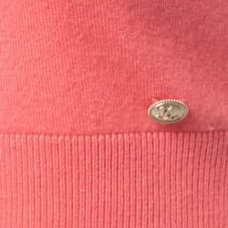 Pre Owned Chanel Pink & Plum Cashmere Cropped Knit Top M