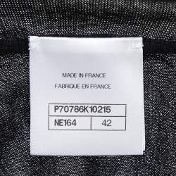 Pre Owned Chanel Black Patterned Cashmere Turtleneck Pullover L