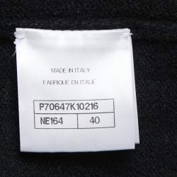 Chanel Black Patterned Cashmere Turtleneck Sweater M