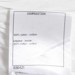 مملوكة مسبقًا Chanel White Cotton Short Sleeve Fitted Top S