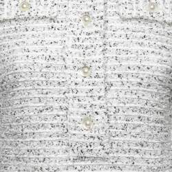 Chanel White/Black Tweed Long Sleeve Knit Top M