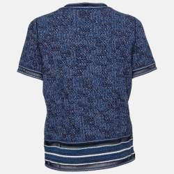Pre Owned Chanel Blue Knit Top M
