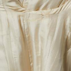 Pre Owned Chanel Cream Tweed Trim Detail Jacket S