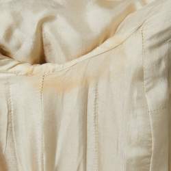 Pre Owned Chanel Cream Tweed Trim Detail Jacket S