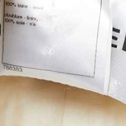 Pre Owned Chanel Cream Tweed Trim Detail Jacket S