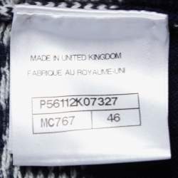 Pre Owned Chanel Navy Blue Chain Link Intarsia Cashmere Knit Top XL