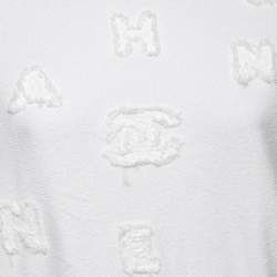 Chanel White Cotton Logo Detail Crew Neck Sweatshirt S