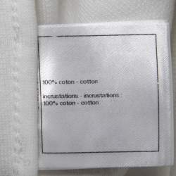 Chanel White Cotton Logo Detail Crew Neck Sweatshirt S