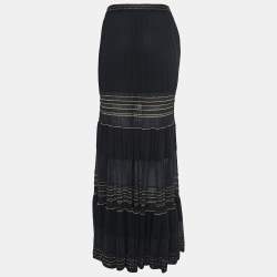 مملوكة مسبقًا Chanel Black Lurex Knit Maxi Skirt M