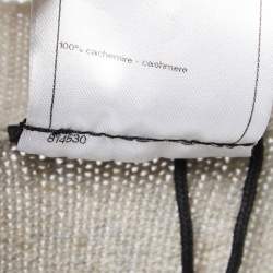 Chanel Beige Colorblock Cashmere Knit Button Front Cardigan M