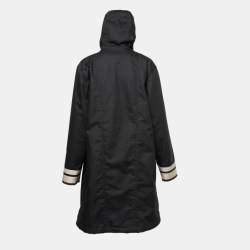 Pre Owned Chanel Vintage Black Canvas Hooded Zip-Up Jacket L