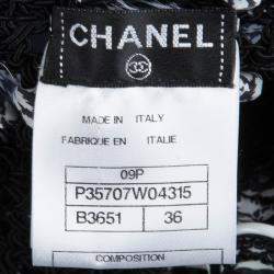 Pre Owned Chanel Black and White Cut Out Detail Bolero Jacket S
