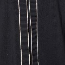 Pre Owned Chanel Black Cotton Knit Contrast Detail T-Shirt L