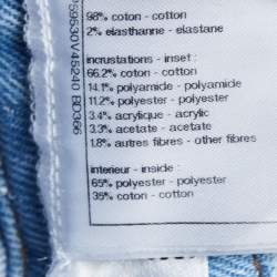 Chanel Light Blue Denim Braided Detail Slim Fit Jeans M Waist 30"