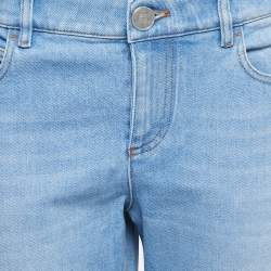 Chanel Light Blue Denim Braided Detail Slim Fit Jeans M Waist 30"
