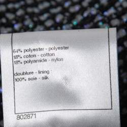 Pre Owned Chanel Black/Iridescent Tweed Single Button Jacket S