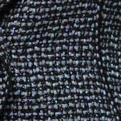 Pre Owned Chanel Black/Iridescent Tweed Single Button Jacket S