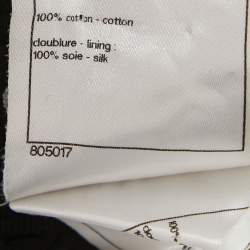 Pre Owned Chanel Black Eyelet Cotton Wide Leg Trousers S
