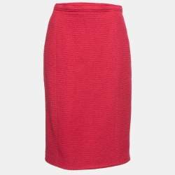 Chanel Boutique Vintage Pink Tweed Skirt M
