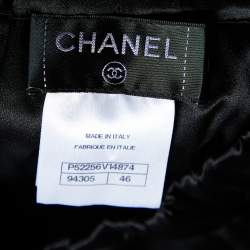 Chanel Black Silk Satin Filled Pants XL