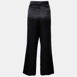 Chanel Black Silk Satin Filled Pants XL