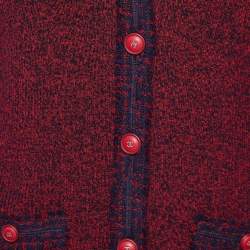Chanel Burgundy Wool & Cashmere Knit Button Front Cardigan M
