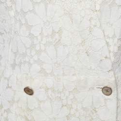 Chanel White Lace Wrap Button Top M