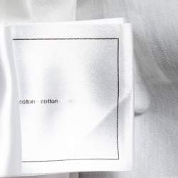 Pre Owned Chanel White Cotton Velvet Logo Patch Detail Half Sleeve Crew Neck T-Shirt L