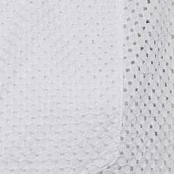 Pre Owned Chanel White Eyelet Cotton Tunic Top M
