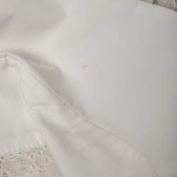 Chanel White Lace Ruffled Blouse S