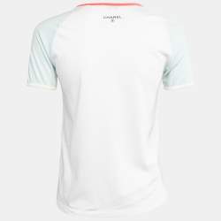 Pre Owned Chanel White Cotton Viva Coco Libre Print T-Shirt XS