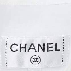 Chanel White Cotton Button Front Short Shirt M