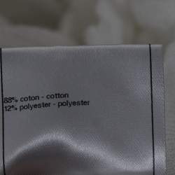 Pre Owned Chanel White Cotton Knit Overlay Detail Top M