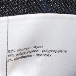 Pre Owned Chanel Navy Blue/Black Textured Knit Elastic Logo Waistband Mini Skirt S