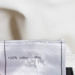 Pre Owned Chanel Off-White Cotton Wide-Leg Trousers M Waist 31"
