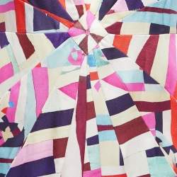 Chanel Multicolor Printed Silk Back Cut Out Sleeveless Maxi Dress M
