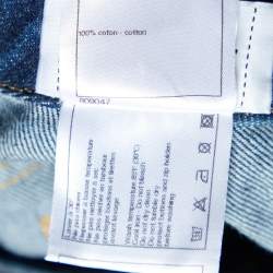 Chanel Navy Blue Denim Logo Embroidered Pocket Detail Jeans M Waist 32"
