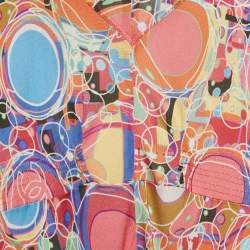 Pre Owned Chanel Multicolor Printed Jersey Full Sleeve Mini Dress L