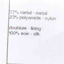 Pre Owned Chanel Gold/Silver Metallic Lace Pencil Skirt S