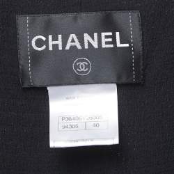 Chanel Black Crepe Front Tie Detail Crop Top M