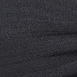 Chanel Black Crepe Front Tie Detail Crop Top M
