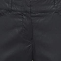 Chanel Black Wool Gathered Detail Trousers M