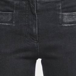 Pre Owned Chanel Black/Grey Denim Mid-Rise Skinny Jeans M Waist 29"