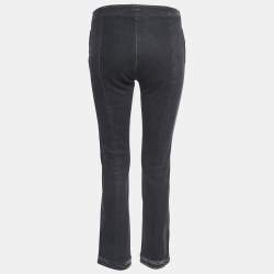 Pre Owned Chanel Black/Grey Denim Mid-Rise Skinny Jeans M Waist 29"