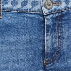 Pre Owned Chanel Blue Chain Print Denim Slim Fit Jeans M Waist 29"