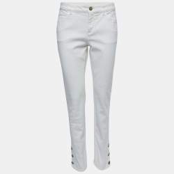 Chanel White Denim Straight Fit Jeans M Waist 31"