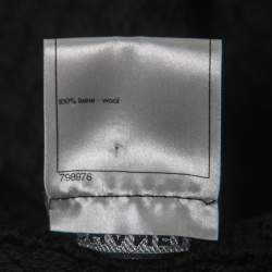 Chanel Black Patterned Wool Knit Cap Sleeve Top M